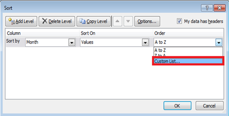 order chronological month in excel sort field, How Month sort to in on based the data